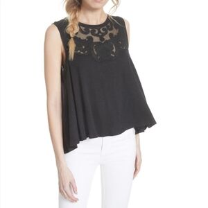 Free People Meant To Be Sleeveless Top with Lace Detail Size XS